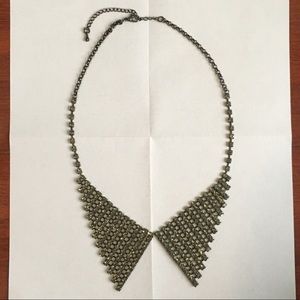 Dark Gray Crystal Cuff Necklace
